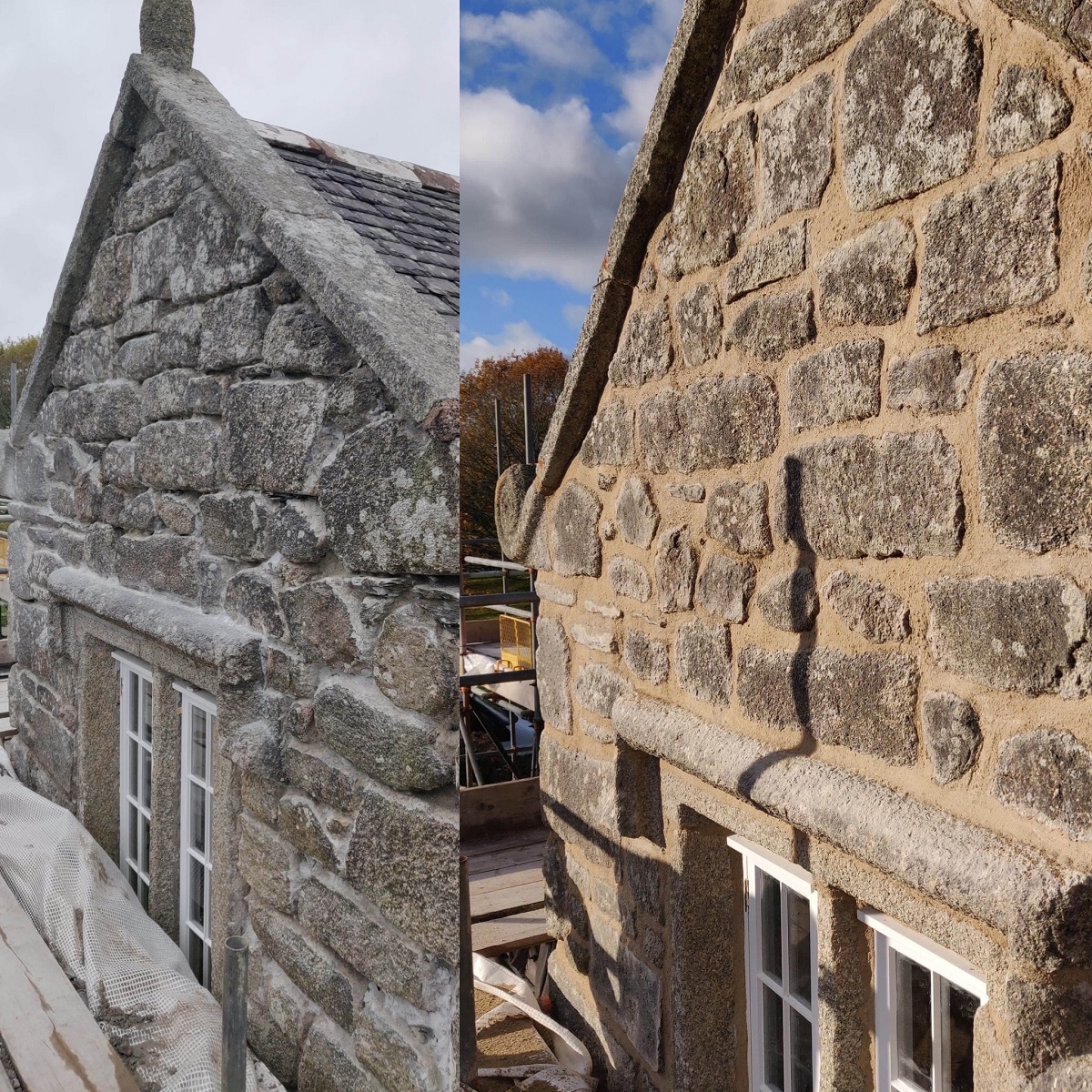 Before and After Lime Pointing Cornwall