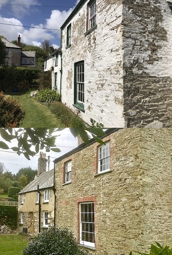 Lime Pointing and Lime Rendering Cob Cottage Cornwall